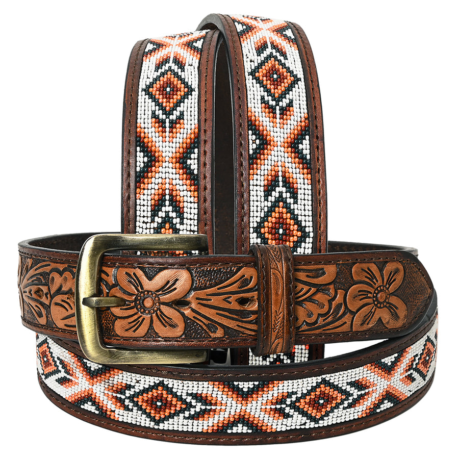 HILASON Western Genuine Leather Belt for Men Women Cowboy Cowgirl Handmade Unisex Full Grain Heavy Duty Tooled - Uhorse