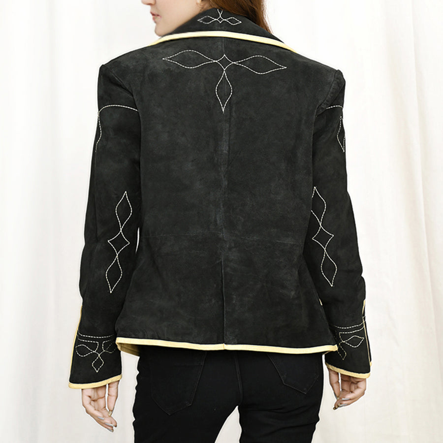 American Darling Genuine leather Hand tooled carved Women Blazer dress jacket ladies | Vintage