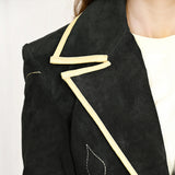 Genuine Vintage leather Women shirt Blazer jacket dress ladies girl