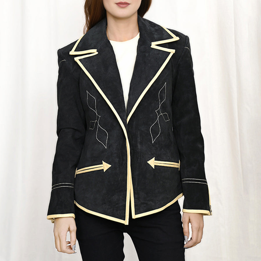 Genuine Vintage leather Women shirt Blazer jacket dress ladies girl - Uhorse