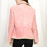 Genuine Vintage leather Women shirt Blazer jacket dress ladies girl