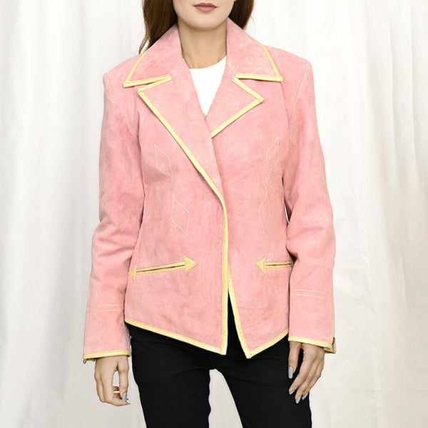 Genuine Vintage leather Women shirt Blazer jacket dress ladies girl - Uhorse