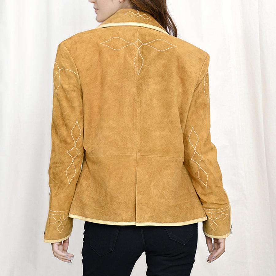 American Darling Genuine Vintage leather Women Blazer dress jacket ladies Girl|