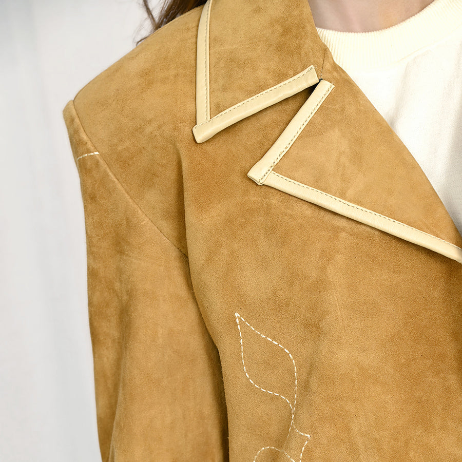 American Darling Genuine Vintage leather Women Blazer dress jacket ladies Girl|
