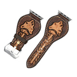 American Darling ADWAR121-41 Beautifully Hand Tooled Genuine American Leather I watch Strap Men and Women Unisex