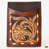 Hilason Western Floral Stylish Women & Men Hand Tooled Genuine Leather Card-Holder