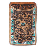 Hilason Western Stylish Floral Hand Tooled Genuine Leather Smartphone Cell Phone Holder