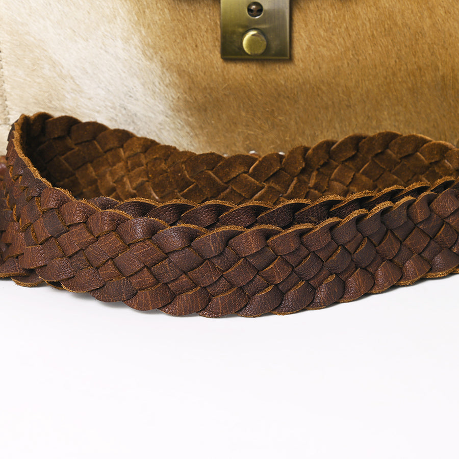 American Darling Cross body Bag Western Hair-On Cowhide Genuine Leather Handcrafted Purse with Braided Detail and YKK Zipper