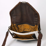 American Darling Cross body Bag Western Hair-On Cowhide Genuine Leather Handcrafted Purse with Braided Detail and YKK Zipper