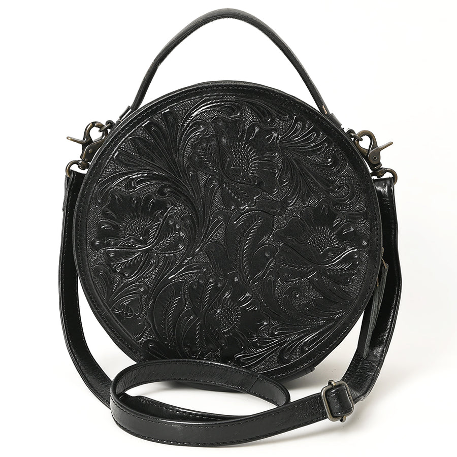 American Darling Western Leather Canteen Bag with Hand-Tooled Floral Detailing, Genuine Leather, Premium Craftsmanship, Everyday Carry Purse