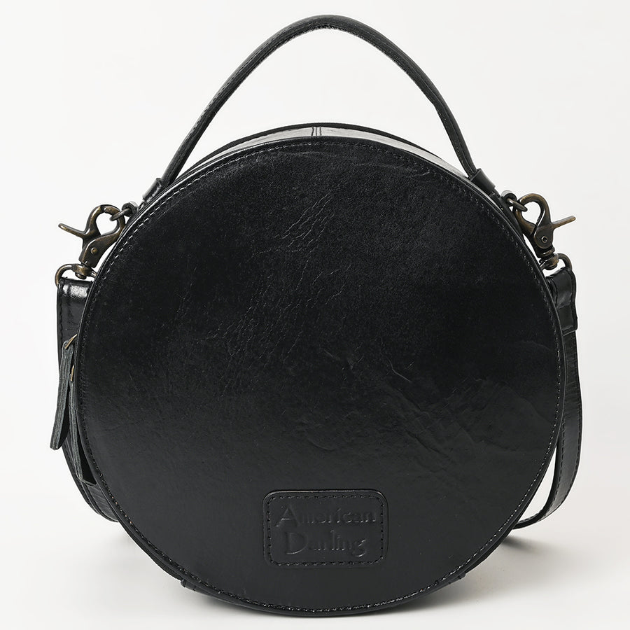 American Darling Western Leather Canteen Bag with Hand-Tooled Floral Detailing, Genuine Leather, Premium Craftsmanship, Everyday Carry Purse