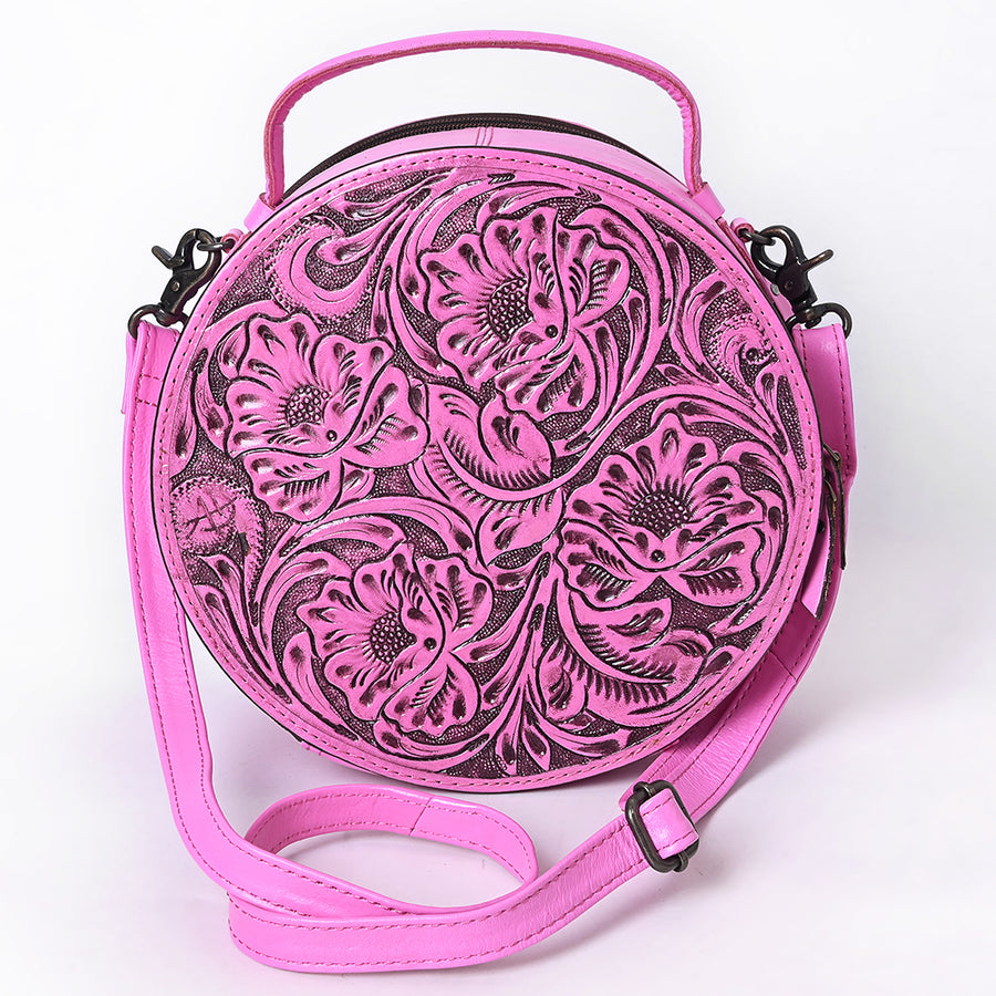 American Darling Western Leather Canteen Bag with Hand-Tooled Floral Detailing, Genuine Leather, Premium Craftsmanship, Everyday Carry Purse