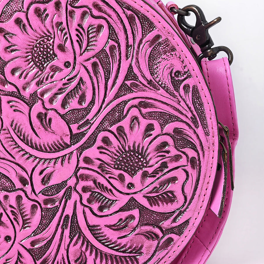 American Darling Western Leather Canteen Bag with Hand-Tooled Floral Detailing, Genuine Leather, Premium Craftsmanship, Everyday Carry Purse