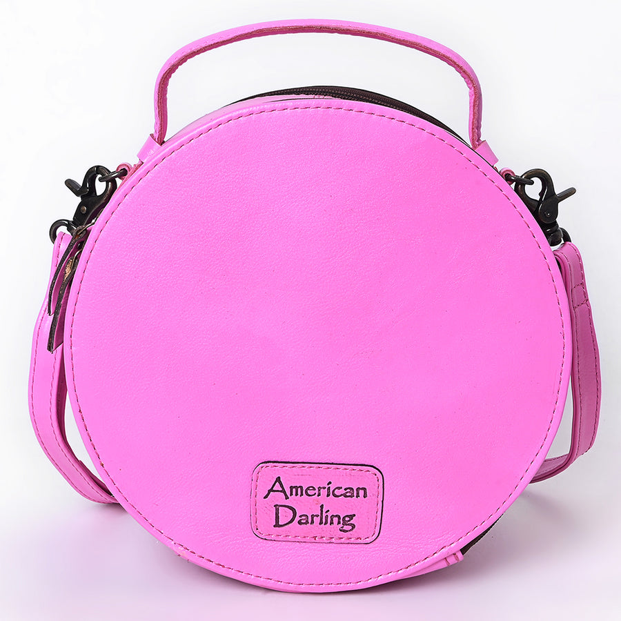 American Darling Western Leather Canteen Bag with Hand-Tooled Floral Detailing, Genuine Leather, Premium Craftsmanship, Everyday Carry Purse
