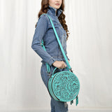 American Darling Canteen Hand Tooled Genuine Leather women bag western handbag purse