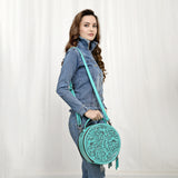 American Darling Canteen Hand Tooled Genuine Leather women bag western handbag purse