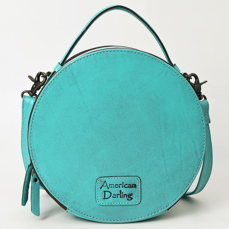 American Darling Western Leather Canteen Bag with Hand-Tooled Floral Detailing, Genuine Leather, Premium Craftsmanship, Everyday Carry Purse