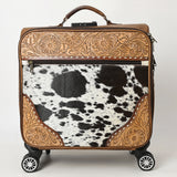 American Darling Travel Case Beautifully Hand Tooled Hair-On Genuine Leather women Trolley bag
