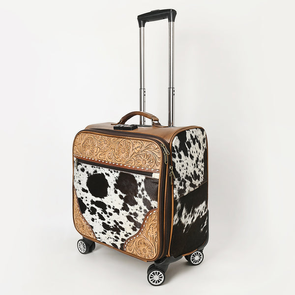 American Darling Travel Case Beautifully Hand Tooled Hair-On Genuine by Hilason – Cowboy and equestrian accessories