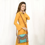 American Darling Adbg1303 Cross Body I Hand Tooled Crocodile Embossed Genuine Leather Women Bag Western Handbag Purse