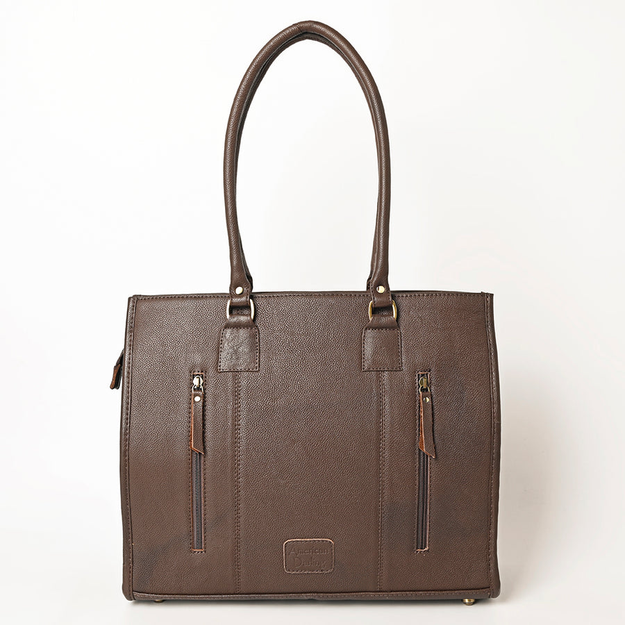 American Darling Hand Woven Saddle Blanket Tote Bag Vegetable-Tanned Genuine Leather Western Purse with YKK Zipper
