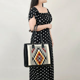 American Darling Tote Saddle Blanket Fabric Genuine Leather Western Women Bag | Handbag Purse for Cute