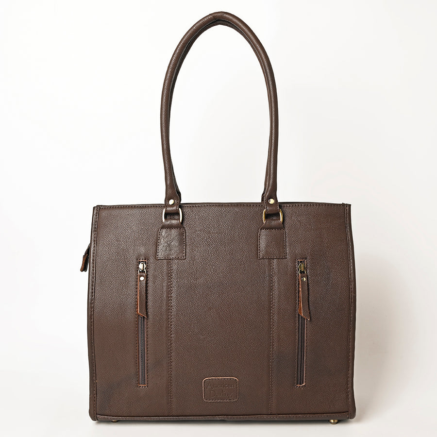 American Darling Hand Woven Saddle Blanket Tote Bag Vegetable-Tanned Genuine Leather Western Purse with YKK Zipper
