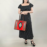 American Darling Tote Saddle Blanket Fabric Genuine Leather Western Women Bag | Handbag Purse for Cute