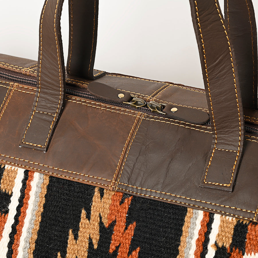 OHLAY Duffel Upcycled Wool Genuine Leather Women Bag Western Handbag Purse | Canvas for Womens Summer