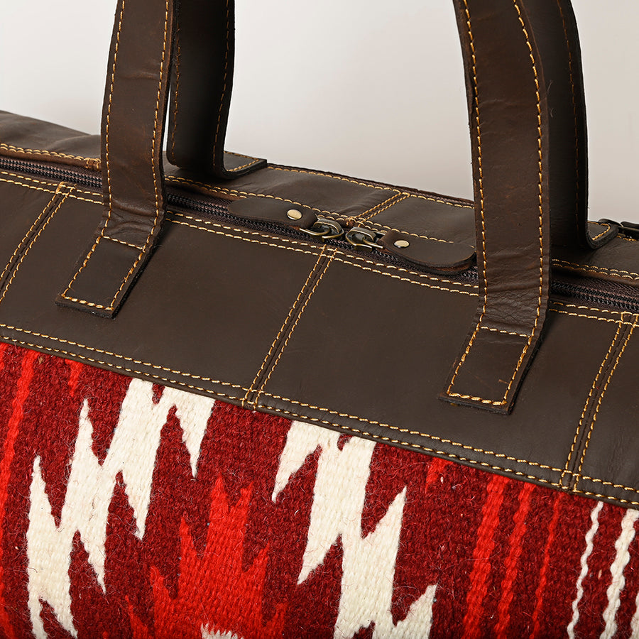 OHLAY Duffel Upcycled Wool Genuine Leather Women Bag Western Handbag Purse | Canvas for Womens Summer