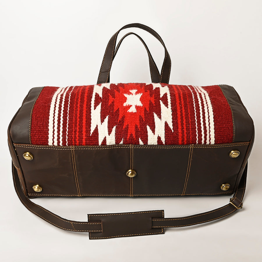OHLAY Duffel Upcycled Wool Genuine Leather Women Bag Western Handbag Purse | Canvas for Womens Summer