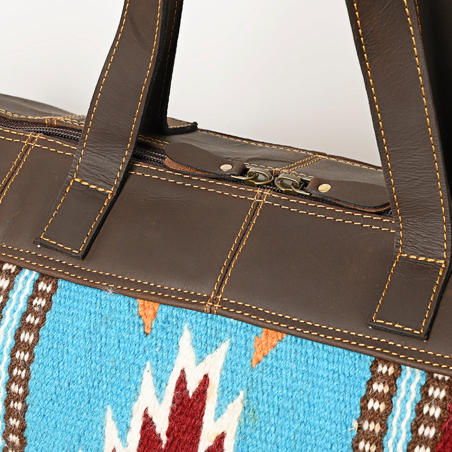 OHLAY Duffel Upcycled Wool Genuine Leather Women Bag Western Handbag Purse | Canvas for Womens Summer