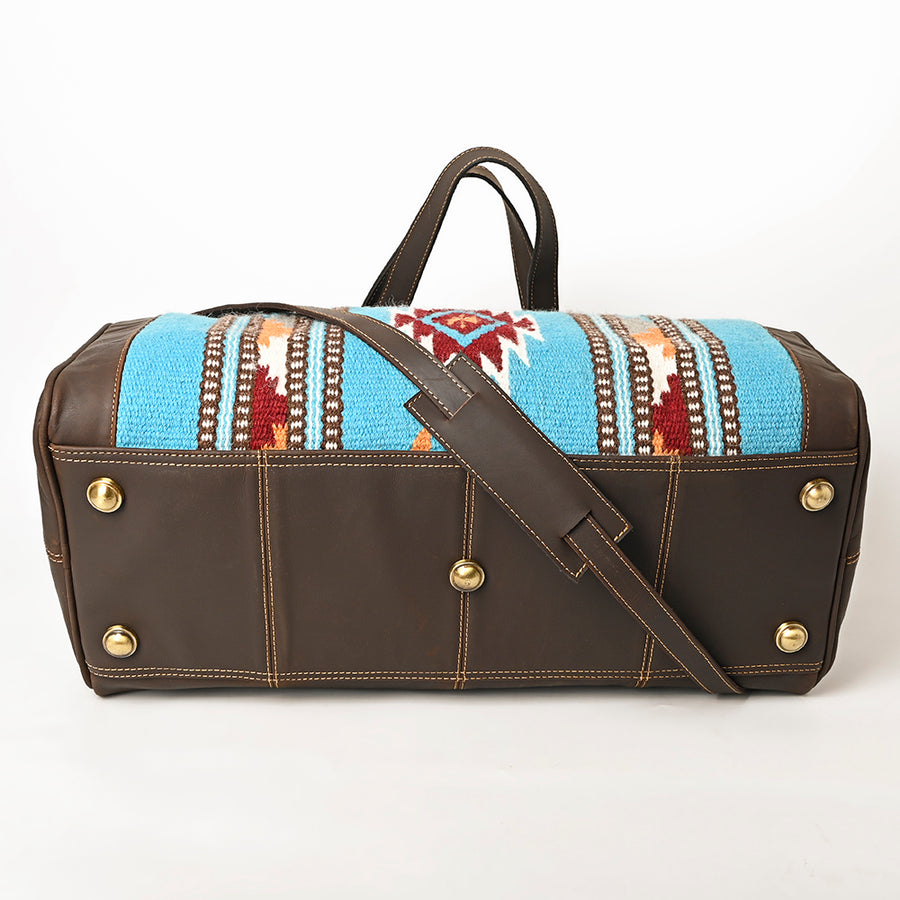 OHLAY Duffel Upcycled Wool Genuine Leather Women Bag Western Handbag Purse | Canvas for Womens Summer