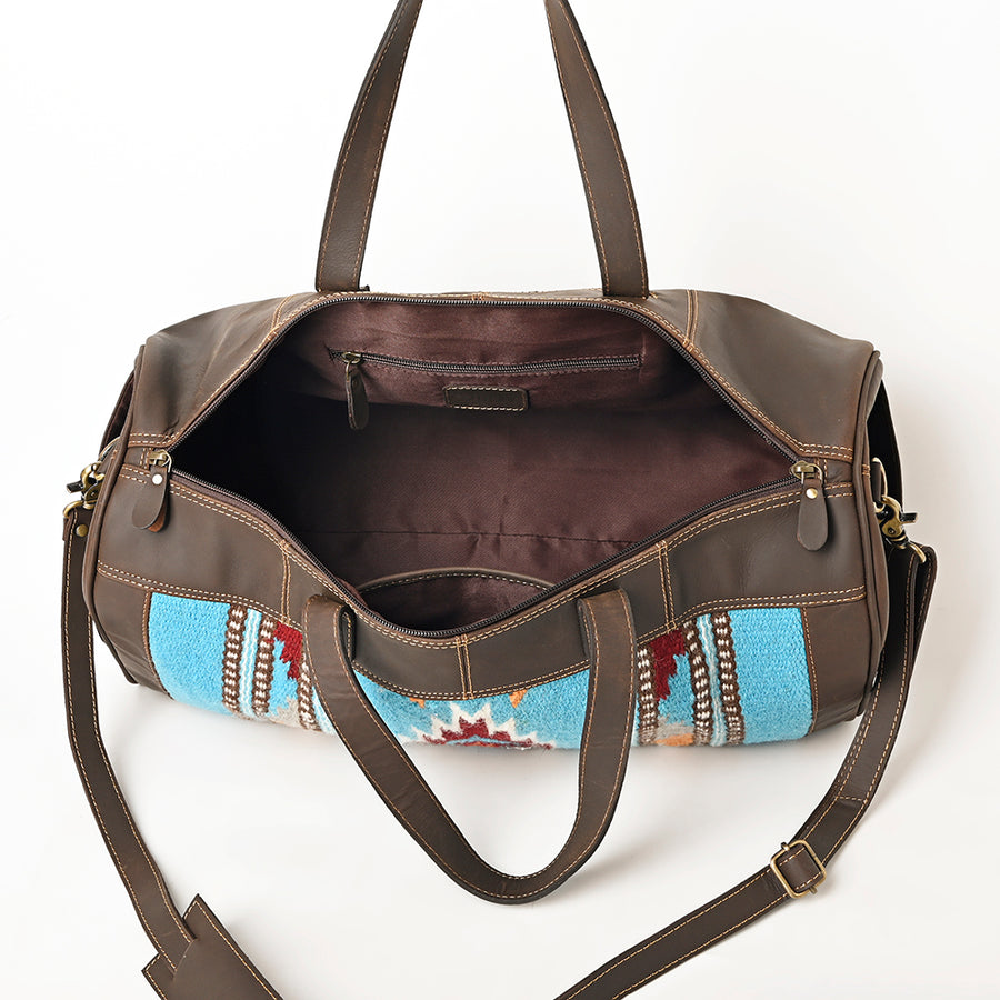 OHLAY Duffel Upcycled Wool Genuine Leather Women Bag Western Handbag Purse | Canvas for Womens Summer