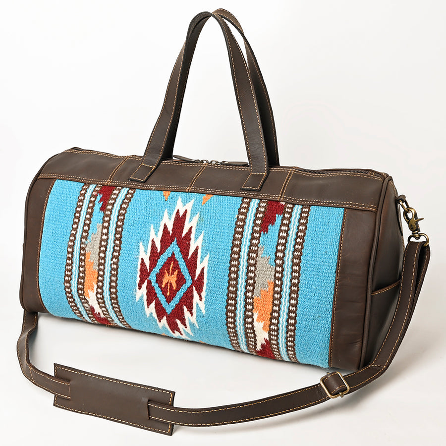 OHLAY OHA101C DUFFEL Upcycled Wool Genuine Leather women bag western by Hilason – Cowboy and equestrian accessories