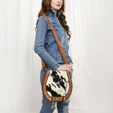 American Darling ADBG1315 Hand Tooled Hair-On Genuine Leather Women Bag Western Handbag Purse