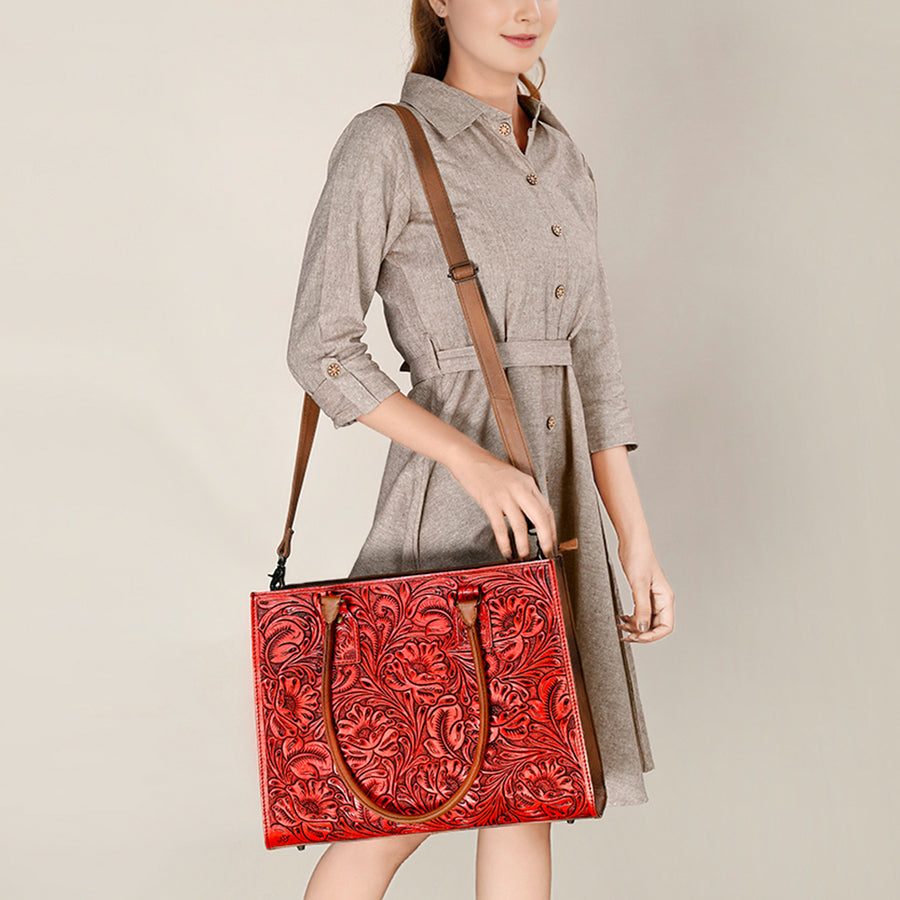 American Darling Hand-Tooled Genuine Leather Western Tote Bag – Durable Crossbody Design with Premium Craftsmanship for Everyday Women