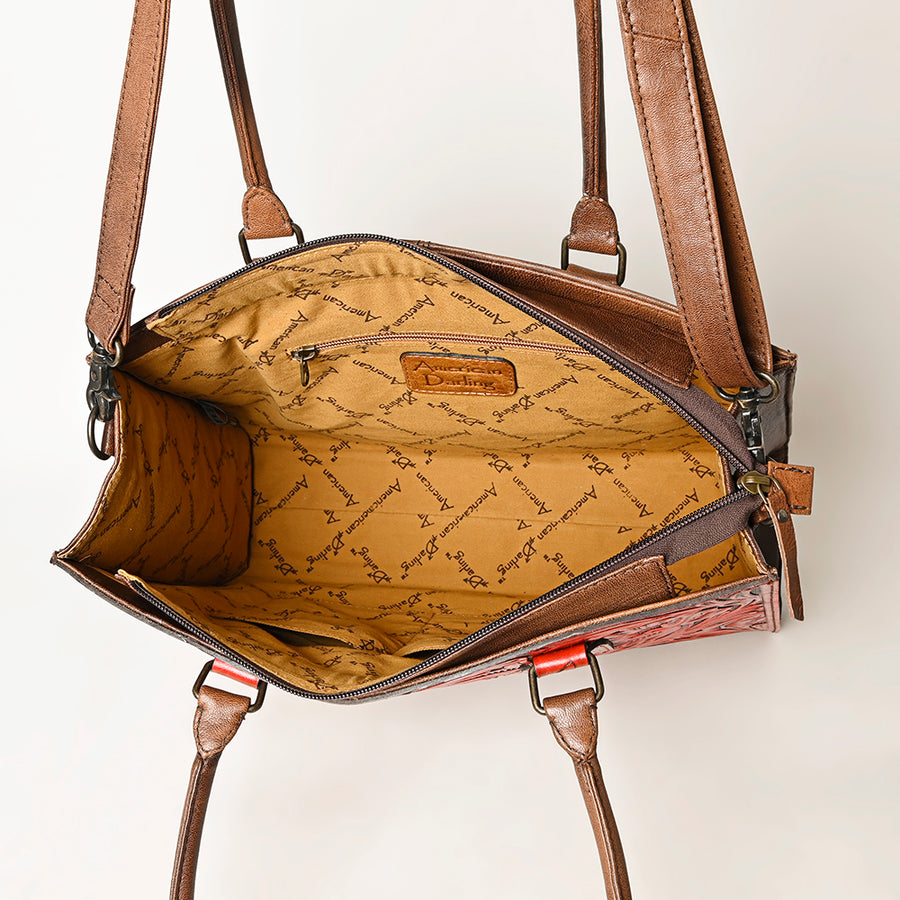 American Darling Hand-Tooled Genuine Leather Western Tote Bag – Durable Crossbody Design with Premium Craftsmanship for Everyday Women