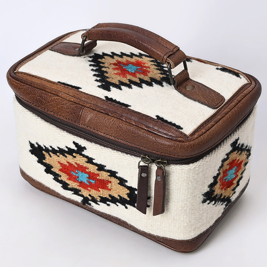 American Darling Hand-Woven Saddle Blanket and Genuine Leather Western Jewelry Case - Uhorse