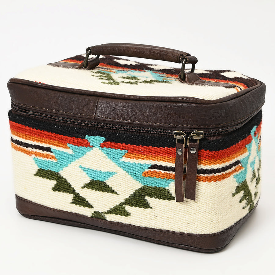 American Darling Hand-Woven Saddle Blanket and Genuine Leather Western Jewelry Case - Uhorse