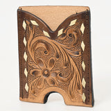 American Darling ADCCG105 Floral Western Hand Tooled Genuine Leather Women & Man Card-Holder