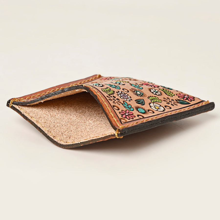 American Darling Card Holder Hand Tooled Genuine Leather | Business Credit