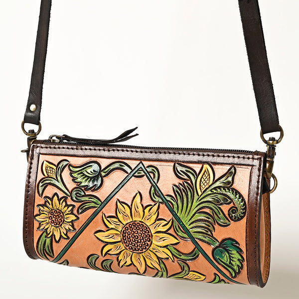American Darling Hand Tooled Leather Small Cross body Bag Western Purse - Uhorse