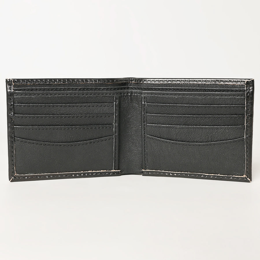 American Darling Western Bifold Wallet Handcrafted from Tooled Genuine Leather | Floral Carved Design with Multiple Card Slots