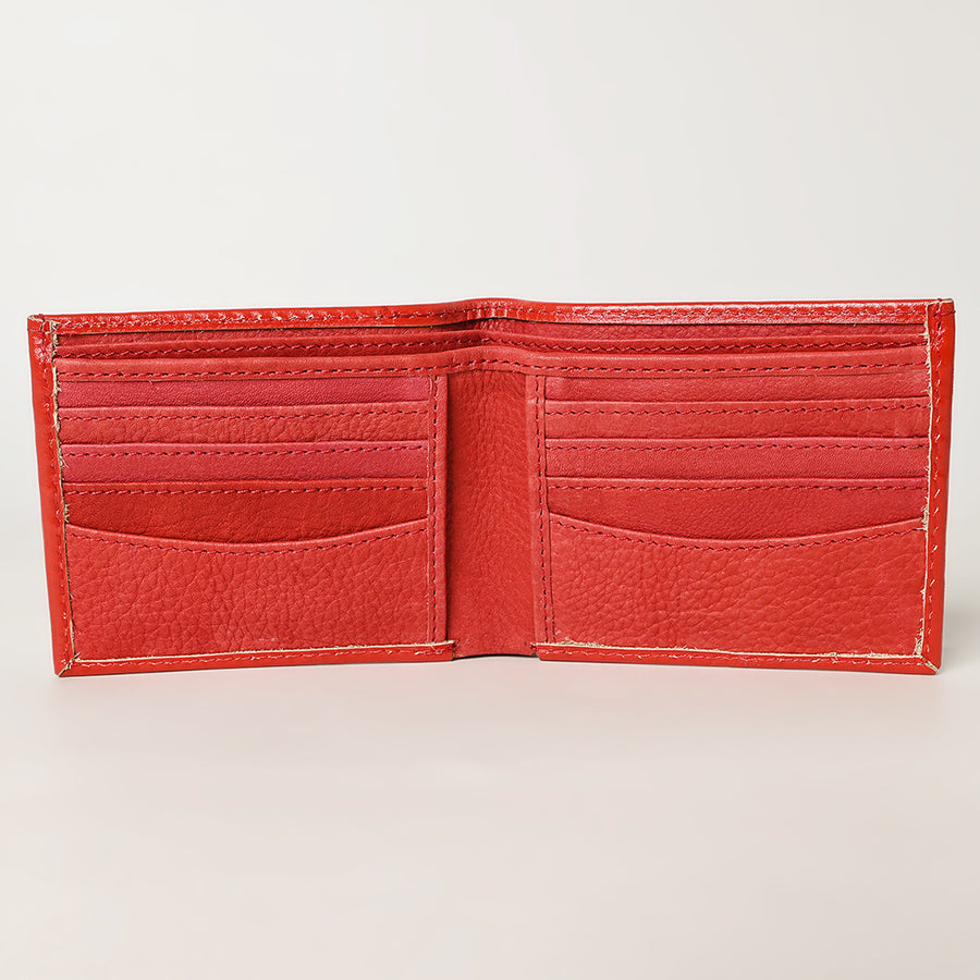 American Darling Western Bifold Wallet Handcrafted from Tooled Genuine Leather | Floral Carved Design with Multiple Card Slots