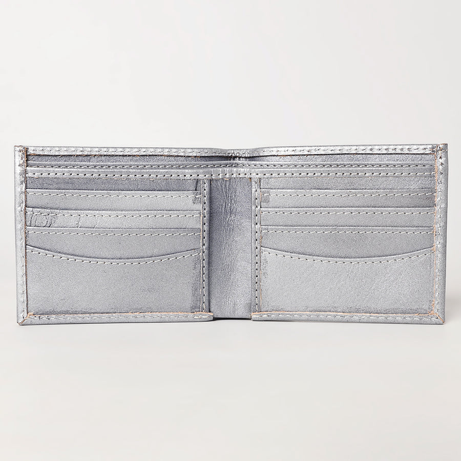American Darling Western Bifold Wallet Handcrafted from Tooled Genuine Leather | Floral Carved Design with Multiple Card Slots