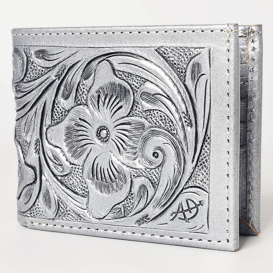 American Darling Hand Tooled Leather Bifold Wallet | Floral Carved Purse - Uhorse