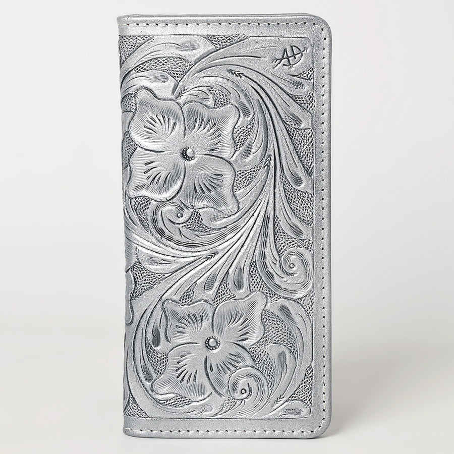 American Darling Hand-Tooled Genuine Leather Wallet Handbag – Floral Carved Western Women’s Wallet with Card Slots & Bill Compartments