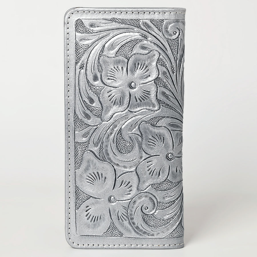 American Darling Hand-Tooled Genuine Leather Wallet Handbag – Floral Carved Western Women’s Wallet with Card Slots & Bill Compartments