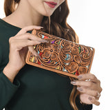 American Darling Wallet Hand Tooled Genuine Leather Women Bag Western Handbag Purse